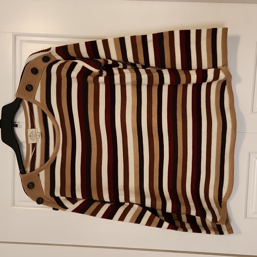 brown striped sweater